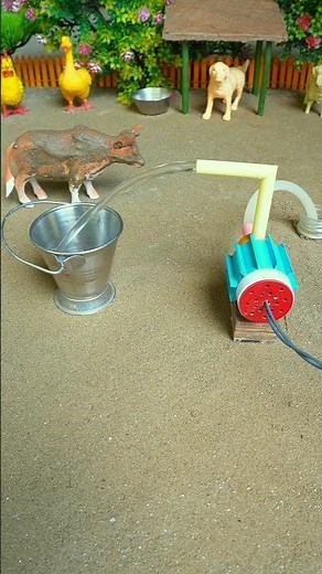 Mini hand pump motor project with supply water plant cow bath #diykeepfarm #shorts #556