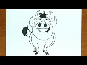 How To Draw PUMBAA FROM LION KING Step by Step