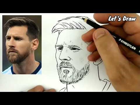 ASMR DRAWING lionel messi player from PSG football club
