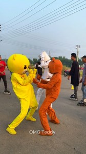 2 teddy funny dance with white man #funny #reels #viral #fypシ゚ #viralvideo #funnyvideos #trending #omgteddy #india | OMG Teddy