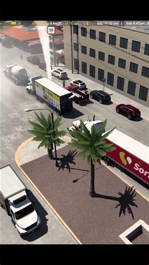 We found a water leak with a double-trailer truck #truck #trailer #gameplay #trucks