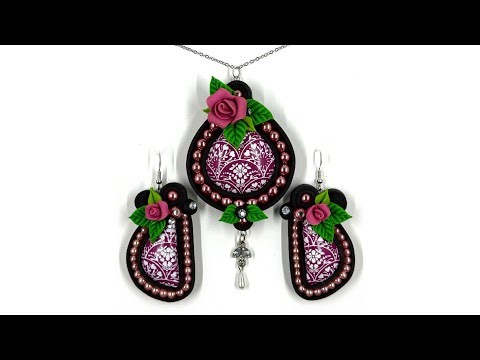 POLYMER CLAY JEWELRY & TOOLS TUTORIAL: STENCILED SOUTACHE JEWELRY...
