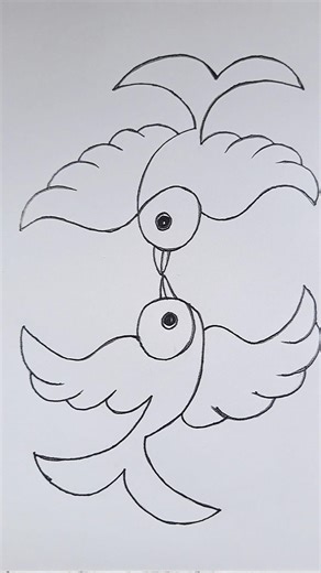 Bird drawing from 6 9 number #shorts #bird #easy #pencildrawing