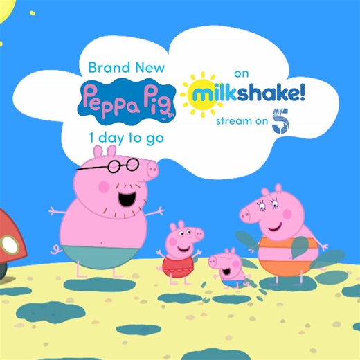 Milkshake! Grown-ups, 1 day to go until brand new episodes of Peppa Pig! #MilkshakeTV #Childrenstv #Brandnewpeppapig | Milkshake