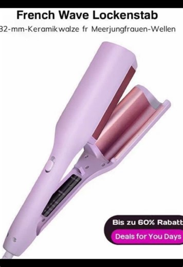 Hair Waver Curling Iron 32 mm. This professional 3 barrel waver is designed to create deep waves and mermaid waves with ease. The water wave styling design delivers long lasting texture and volume, making it ideal for long hair. With an adjustable temperature setting, it allows safe and customized styling for different hair types, perfect for everyday use or special occasions. #HairWaver #CurlingIron #MermaidWaves #DeepWaves #HairStyling