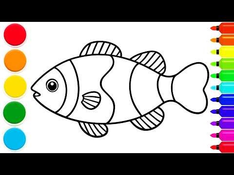 🐟 Drawing and Coloring a Cute Fish | Easy Step By Step Tutorial
