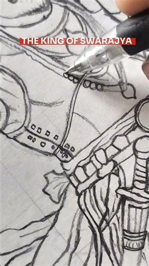 Shivaji Maharaj Drawing ⚔️ The Warrior King Takes Shape | Part 1 #shorts