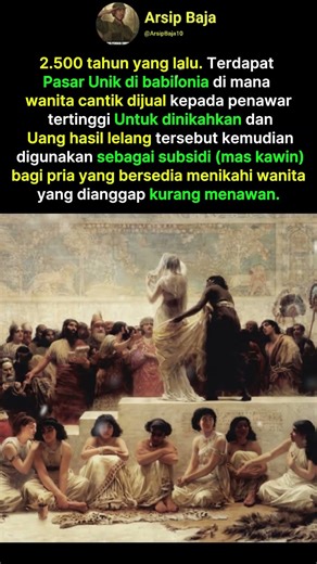 Sistem 'Subsidi' Cantik: Cara Unik Orang Babilonia Mendapatkan Jodoh #art #history #painting