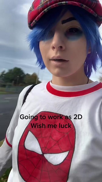 Bit scared, I don’t usually dress up in public, just for work. Dont wanna scare the kids, that’s Murdoc’s job. #halloween #gorillaz #gotillazcosplay #gorillaz2d #2D #2d