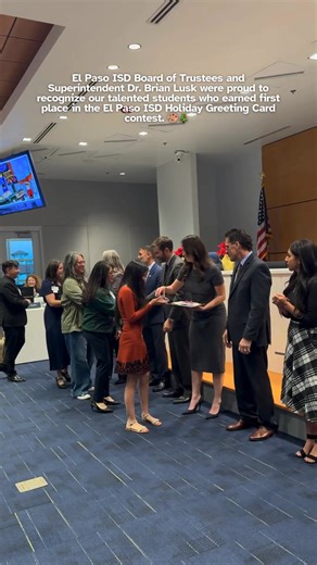 El Paso ISD Board of Trustees and Superintendent Dr. Brian Lusk were proud to recognize students and staff for their dedication to El Paso ISD during the board meeting on December 16, 2025, at the El Paso ISD Administration Building. 🌟 #ItStartsWithUs #ElPasoISD #EPISD | Official El Paso Independent School District