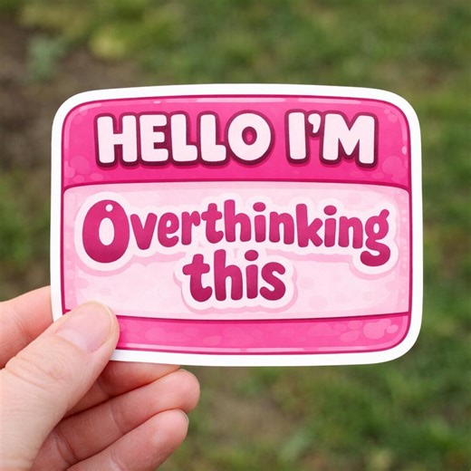 Hello, I'm Overthinking This Sticker – Funny Anxiety Name Tag Vinyl Sticker - Etsy