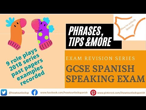 GCSE Spanish Speaking Exam ROLE PLAY Past Papers recorded TOP marks AQA, 9-1 Key phrases and answers