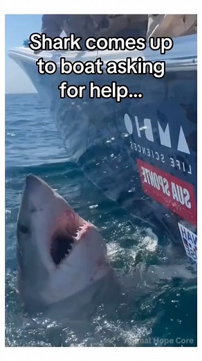 🦈 The Shark That Asked for Help A shark swam up to a boat… as if asking for help. The people on board couldn’t believe what they were seeing — the shark circled slowly, its mouth slightly open, staying close to the hull as if trying to get their attention. Curious and cautious, one of them launched a drone to follow. They had no idea what they were about to find. The shark led them farther out into the open ocean… They followed by air and by sea, watching every move until something appeared in 