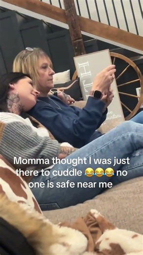 Momma thought l was just there to cuddle no one is safenear me 🤣 momlife heart full ❣️