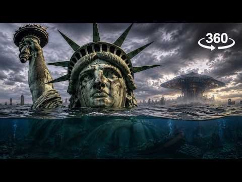 360° VR Apocalypse Sleep Music | Flooded Earth Dark Ambient | 1 Hour 4K