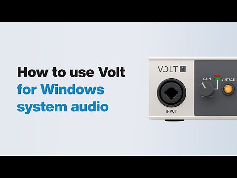 UA Support: How to use Volt for Windows System Audio