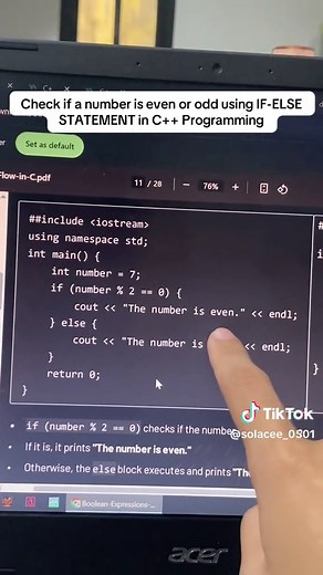 Check if a number is even or odd using IF-ELSE STATEMENT in C Programming
