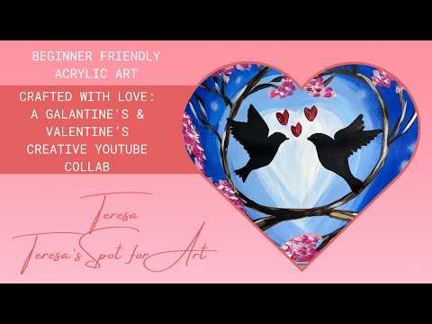 Simple Acrylic Love Birds Painting | Step by Step Tutorial for Beginners