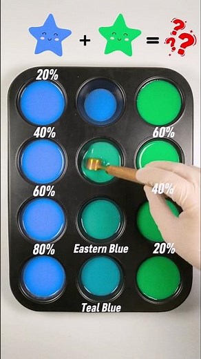 20% to 80% Color Mixing Guide 🎨 | Teal Blue 💙 Eastern Blue 🌊 Green Blue 💚 Green Hazy 🌿🖌️#colours