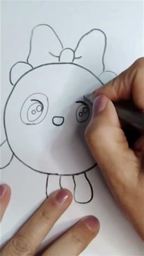 Cute panda marker drawing tutorial #shorts #drawing #art
