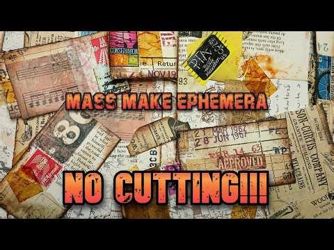 MASS MAKE EPHEMERA/WRITING SPOTS - NO CUTTING!!! FAST, EASY TUTORIAL