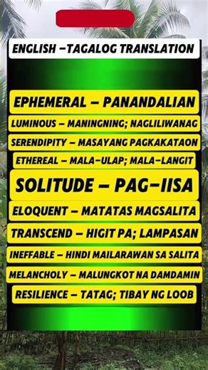 Advance Word English-Tagalog Translation #short