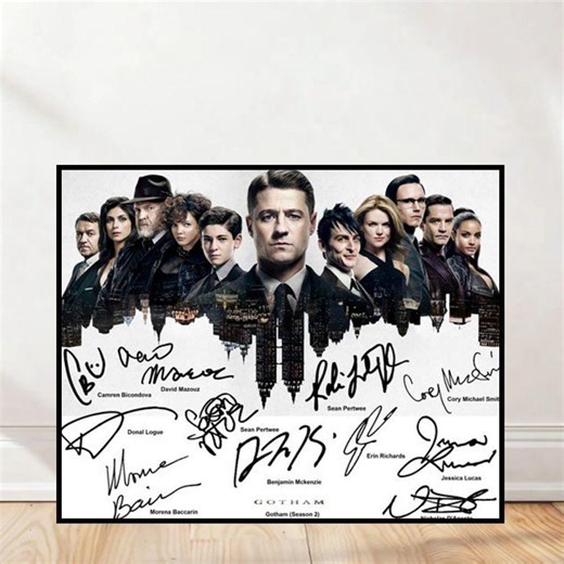 Gotham Season 2 Cast Signed Poster Featuring Benjamin Mckenzie and Morena Baccarin With Full Cast Autographs - Etsy UK