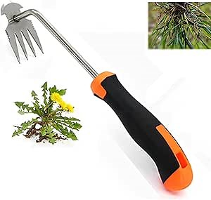 Weed Remover Tool,Garden Weed Tool, Portable Garden Weeding Tool for Vegetable Gardening Backyard Farm Planting & Weeding (Rubber Handle)