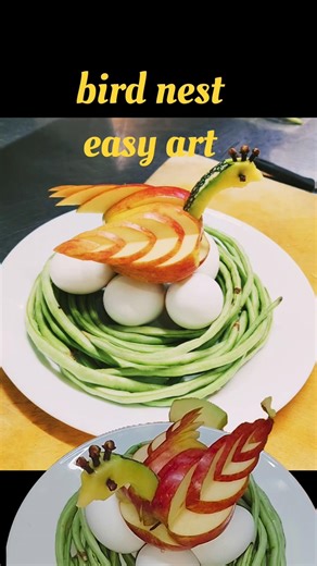 #bird nest art #vegitable carving #short video vairl by ram chef