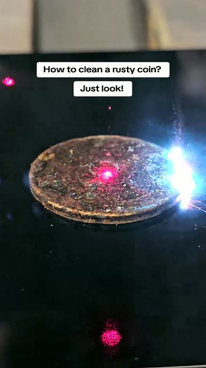 How to clean a rusty coin？ #testing #satisfying #cleaning #tips #LASER #xtoolf1ultra | Vilalaser Testing