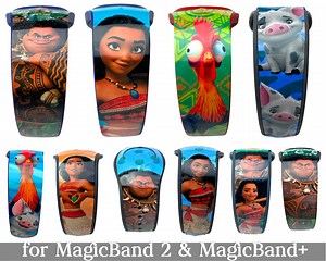 Moana Skins for Magicband 2.0 or Magicband  | Magic Band Decal Decoration | Maui, Heihei, Pua | Fits Child & Adult Magic Band - Etsy