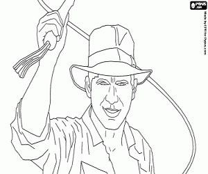 The famous character, Indiana Jones coloring page printable game