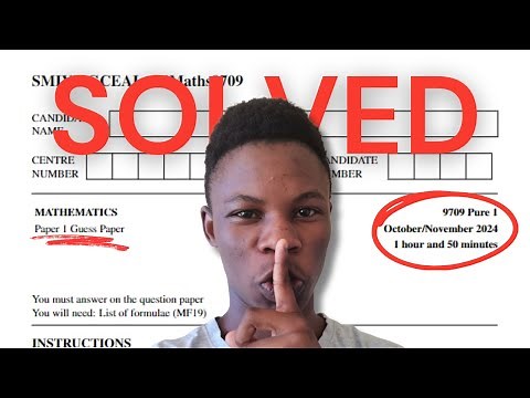 SOLVED Pure 1 Guess Paper for Oct/Nov 2024 Maths | CIE A Level Maths 9709