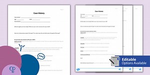 Editable Case History Template