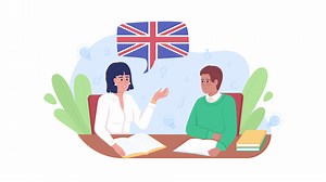 Animated English class concept