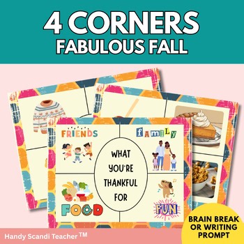 4 Corners Fall Edition | Movement Brain Break | Google Slides No Prep PreK-12th
