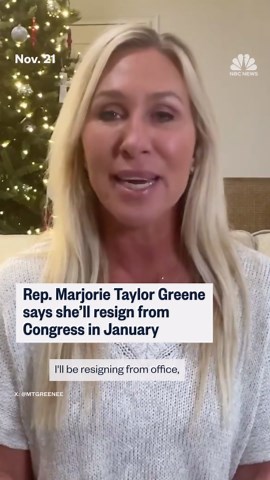 Rep. Marjorie Taylor Greene to resign in January