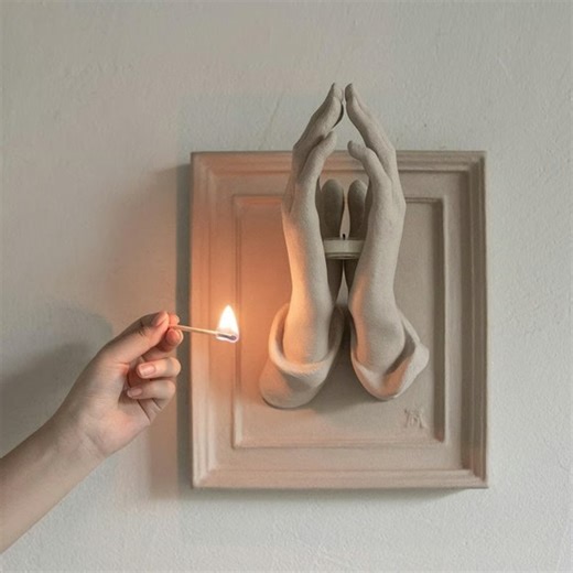 Embrace tranquility & spiritual elegance! This exquisite wall-mounted candle holder casts a soft, peaceful glow, creating a sacred ambiance in any room. 🕊️🌟 Handcrafted with artisanal detail, it doubles as a stunning decor piece & aromatic diffuser. Perfect for meditation spaces, bedrooms, or adding a touch of rustic French vintage charm. 🕯️🌿 Let the gentle light guide your moments of calm. 👐💫 #PrayingHandsSconce #SpiritualDecor #PeacefulAmbiance | Confessown.Top