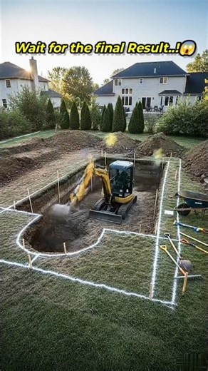 Backyard Swimming Pool Construction Timelapse | From Digging to Luxury Pool in 40 Seconds #aiprompt