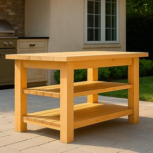 DIY Outdoor Kitchen Table Plan: Rustic BBQ Prep Station (PDF Download) - Etsy