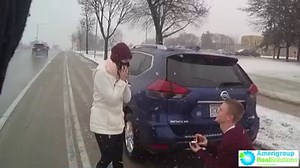 18K views · 245 reactions | HEARTWARMING: A woman in Milwaukee was visibly relieved when she discovered police pulled her over on a recent snowy day not for a traffic infraction but so that her boyfriend could propose in memorable fashion. Credit: Milwaukee Police | FOX 5 Atlanta | Facebook