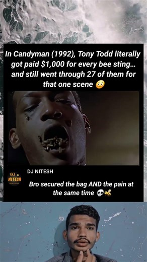 In Candyman (1992), Tony Todd literally got paid $1,000 for every bee sting… and still went through