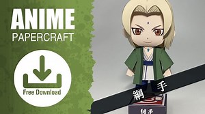Tsunade (Naruto) Papercraft Chibi by June – Free Template & Tutorial - paper hOles