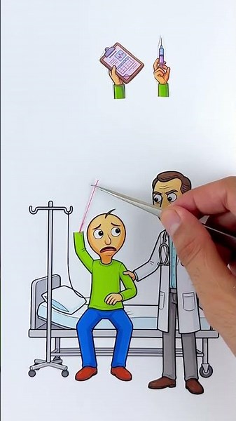 Baldi and doctor bang bang bang paper craft art challenge