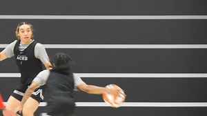 Las Vegas Aces player Sydney Colson talks being locked out of the facility, her comedic nature, and the new crop of rookies for the team on day 2 of training camp. | Las Vegas Review-Journal