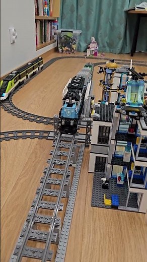 Smooth LEGO multi-level layout with perfect train timing! 🚆🌉