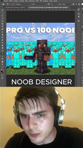 Noob vs pro in Minecraft thumbnail #minecraft #design #funny