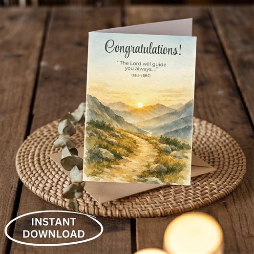 Christian Graduation Card Printable | Congratulations Scripture Card - Etsy