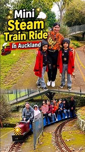 World’s Smallest Steam Train 🚂 Mini Train in 🇳🇿 #minitrain #auckland #shorts #twins #travelvlog