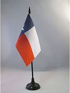 Texas Table Flag 4'' x 6'' - Texan US state Desk Flag 15 x 10 cm - Black plastic stick and base - AZ FLAG